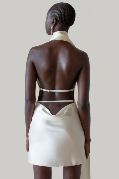 Sleeveless One-shoulder Mini Dress