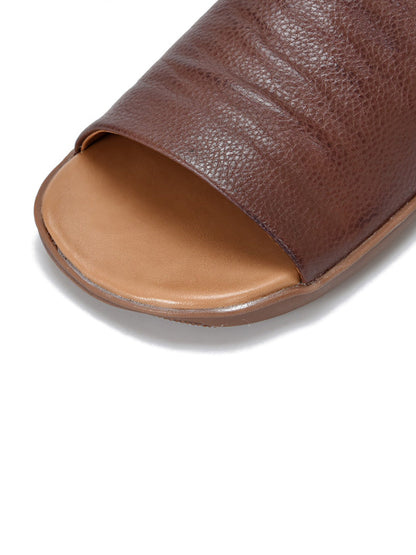 Summer Soft Leather Flat Sandals Cc003