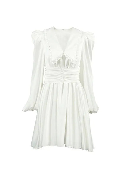 Milena V-neck Lantern Sleeve Mini Dress