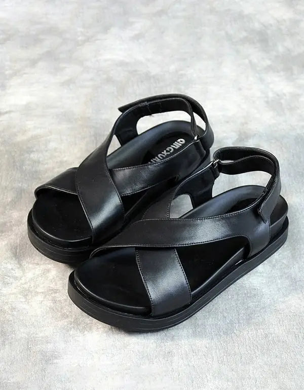 Cross Strap Flat Sandals Slingback