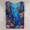 Comstylish Women's Underwater World Print Vintage Short Sleeve T-shirt