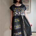 Women’s Vintage Japanese Floral Patchwork Art Midi Dress elevenforest