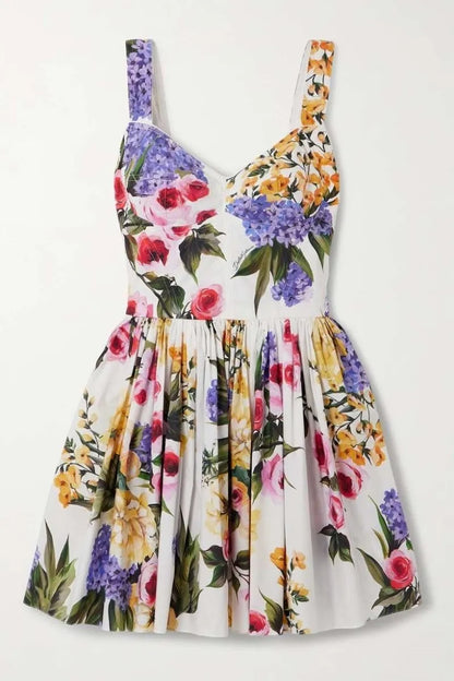 Gemma Printed V-neck Mini Dress