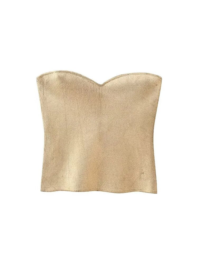 Summer White Zipper Tank Tops Sleeveless Backless Female Slim Corset Camis