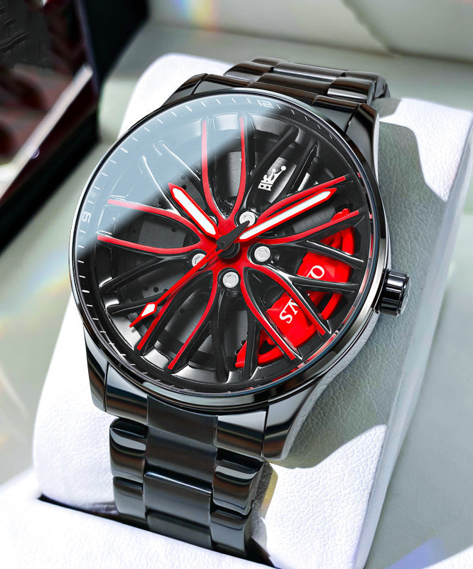Green Stainless Steel Alloy Hollow Out Noctilucent Watches