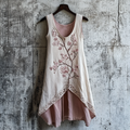 Vintage Celtic Knot With Cherry Blossoms Pattern Linen Tank Dress elevenforest