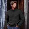 Men's Vintage Solid Color Turtleneck Sweater elevenforest