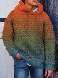 Men's Gradiant Art Crochet Cozy Hooded Sweater elevenforest