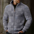Men's Fairman Island Patchwork Vintage Pattern Zip Sweater elevenforest