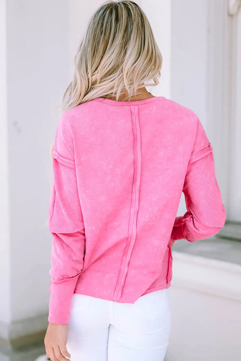 Rose Sequin Heart Shaped Sweatshirt