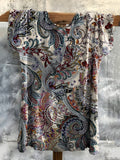 Vintage Floral Art Print Cotton Crew Neck T-shirt