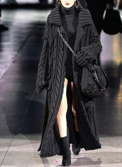 Long Cardigan Sweater Twist Knitted Clothing