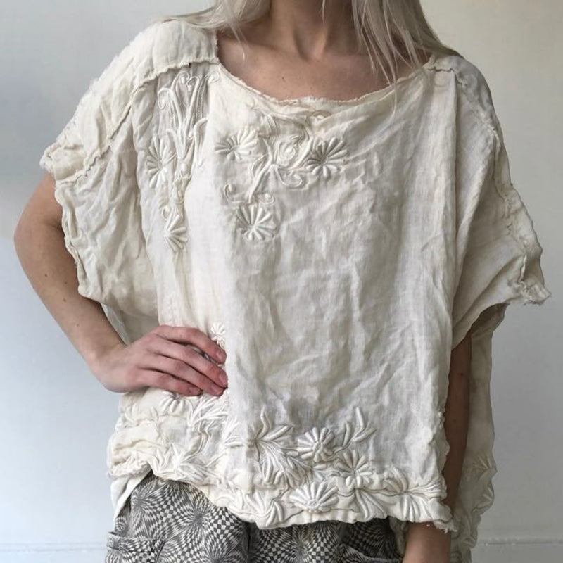 Vintage Floral Art Cotton Linen Comfy Shirt elevenforest