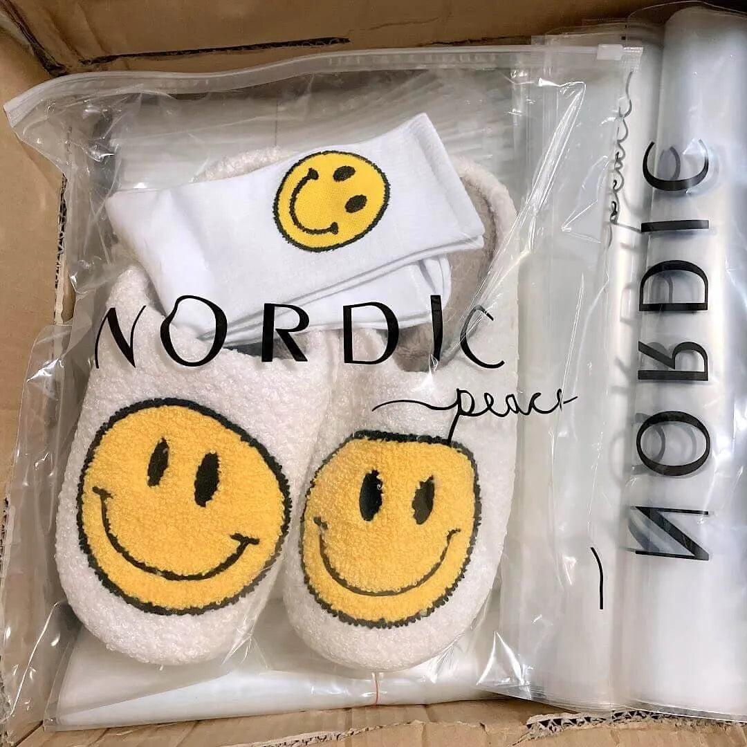 Happy Face Slippers - Buy 1 Get 1 Free