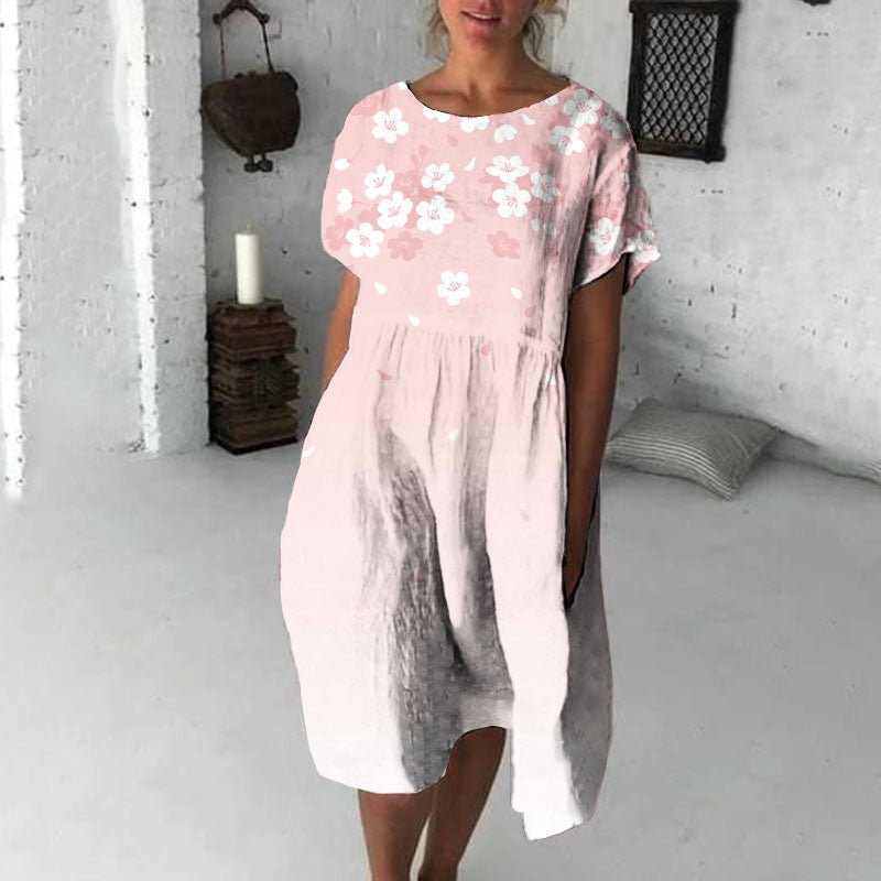 Japanese Cherry Blossom Art Flowy Midi Dress elevenforest