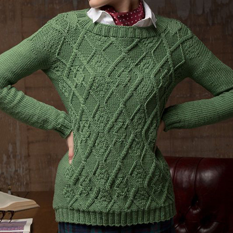 Irish Geometric Jacquard Cozy Knit Sweater elevenforest