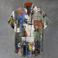 Abstract Art Colorful Oil Painting Color Block Decoration Pattern Casual Shirt elevenforest