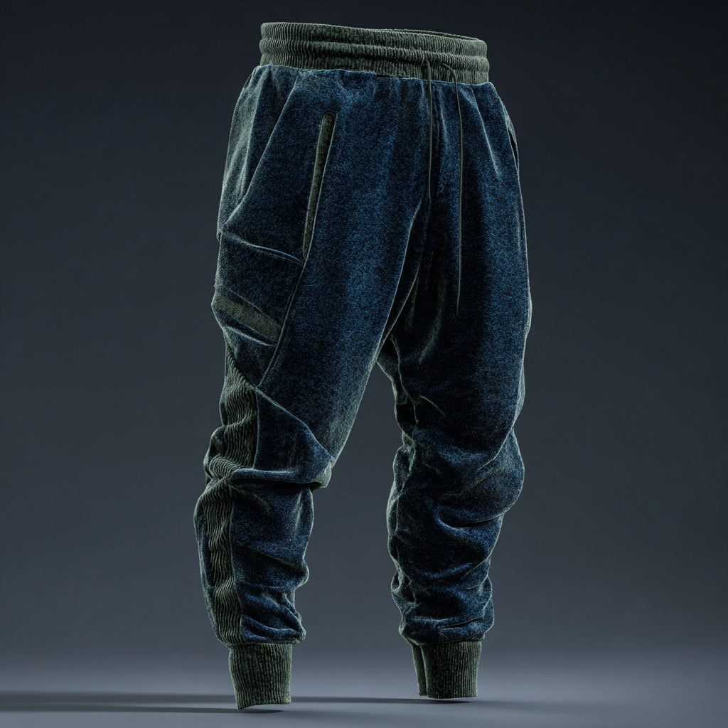 Men's Geometric Contrast Knit Trousers