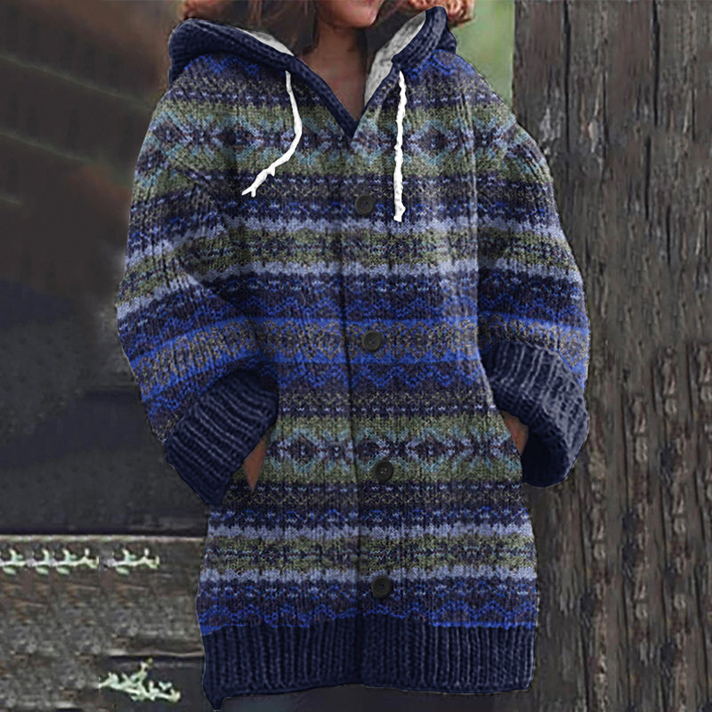 Vintage Icelandic Knit Jacquard Warmth Print Women's Sweater elevenforest