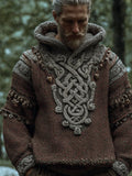 Men's Vintage Viking Celtic Knot Long-sleeved Hooded Sweater elevenforest