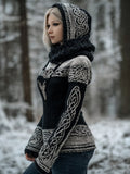 Comstylish Viking Style Celtic Knot Mystery Hooded Sweater