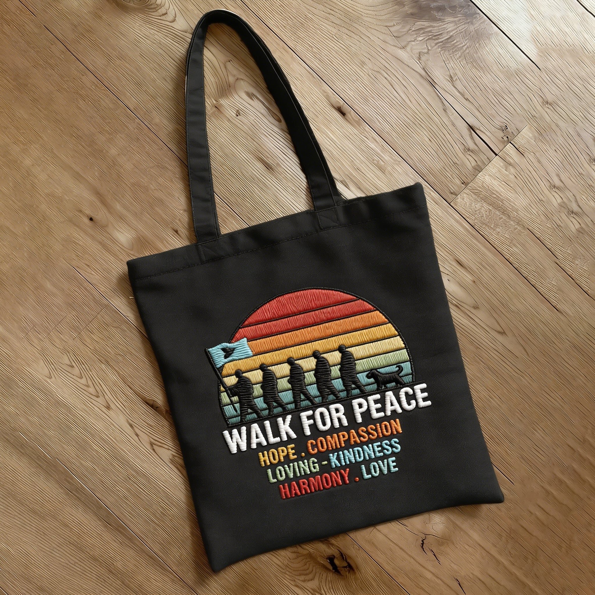 Comstylish Vintage Walk For Peace Art Ecofriendly Tote Bag
