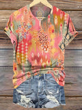 Women's Art Painting Hippie Print Crew Neck T-Shirt