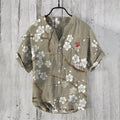 Japanese Plum Blossom Art Casual Linen Blend Shirt elevenforest