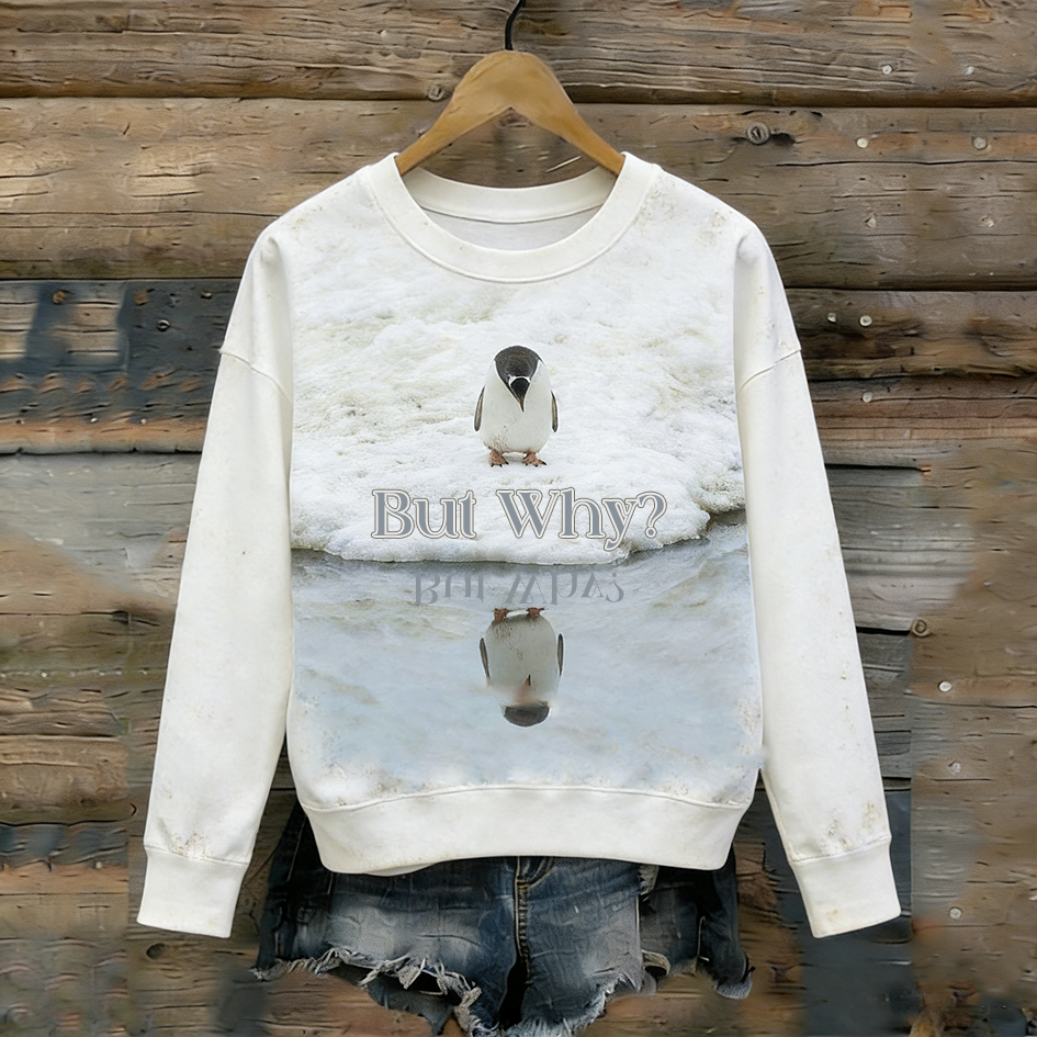 Comstylish Nihilist Penguin But Why Long-sleeve T-shirt
