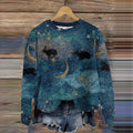 Women's Starry Sky Bunny Print Sweater artswardrobe