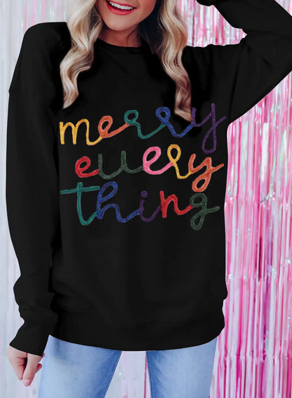 Black Slogan Sweatshirt