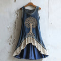 Women's Vintage Viking Tree Of Life Art Lace Tank Dress elevenforest