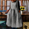 Vintage Stripes Casual Midi Pinafore Dress elevenforest