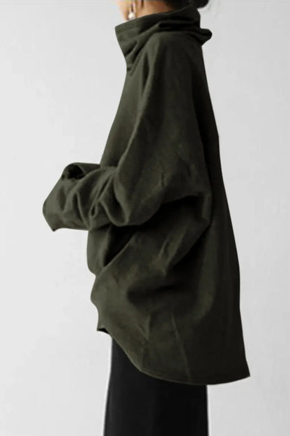 Patchwork Pocket Turtleneck Hoodies(5 Colors)