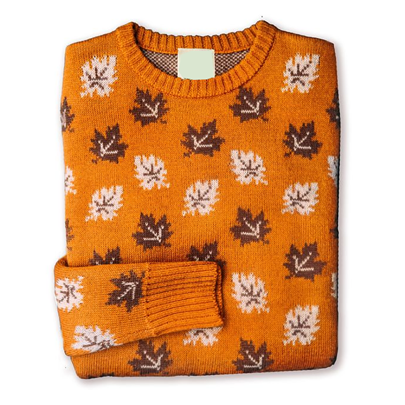Thanksgiving Autumn Pumpkin Embroidery Art Print Knitted Pullover Comfort Sweater artswardrobe