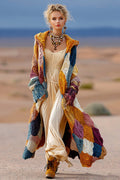 Women's Colorful Rainbow Patchwork Pattern Print Cardigan