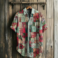 Men's Retro Floral Geometry Art Linen Casual Shirt elevenforest