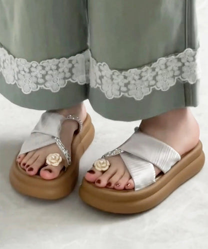 Black Platform Faux Leather Hollow Out Slide Sandals Oi055