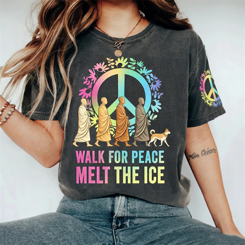 Comstylish Walk For Peace Melt The Ice Ice Out Washed T Shirt
