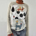 Comstylish Happy Summer Puppy Women's Knitted Sweater