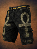 Vintage Egyptian Ankh Totem Print Men's Casual Shorts elevenforest