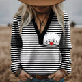 Comstylish Women's Retro Cologne Carnival Art V Neck Sweater