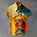 Men's Cat Pattern Art Print Casual Shirt elevenforest