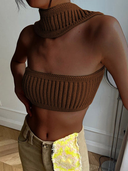 Knitted Summer Basic Shirts Crop Tops Blue Mini Vest Clothes Beach Vacation Tank Top Y2k
