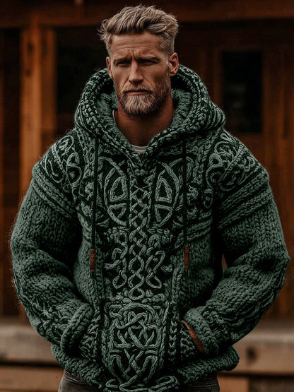 Men's Viking Celtic Knot Cozy Casual Hooded Sweater artswardrobe