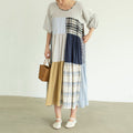Women’s Vintage Plaid Patchwork Art Mixi Dress elevenforest