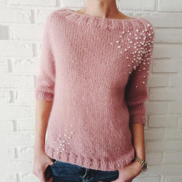 Breast Cancer Awareness Pearl Sweater elevenforest