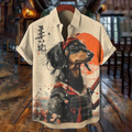 Men's Dachshund Warrior International Dog Day Art Print Casual Shirt elevenforest