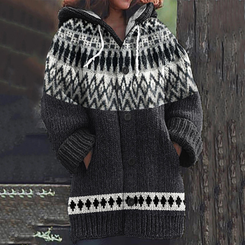 Vintage Merino Island Knit Jacquard Warmth Print Women's Sweater elevenforest
