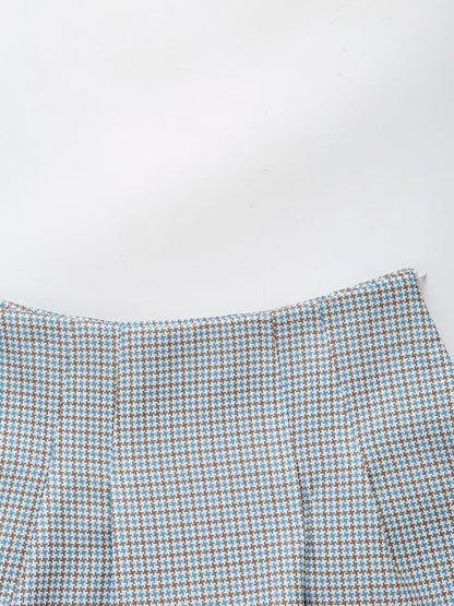 Fresh Mint Green Early Spring Classic Cardigan Short Coat + Pleated Skirt for